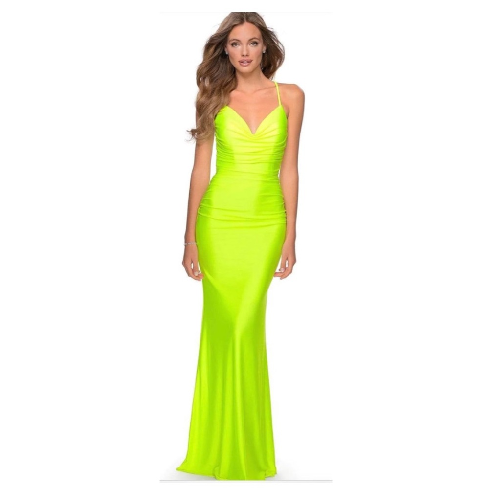 La Femme Jersey Trumpet Gown